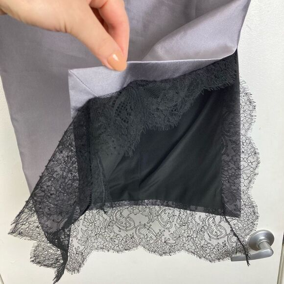 Tom Ford NWT Smoke Black Lace Hem Pencil Side Slit Skirt Cotton Silk IT 38 US 4 - Picture 2 of 15